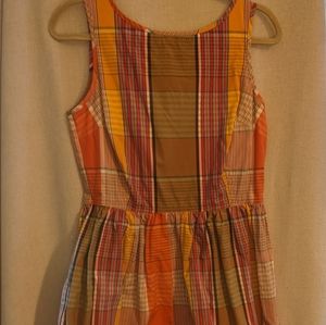 Isaac Mizrahi bright multi-colored plaid dress